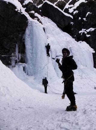  Ice climbing